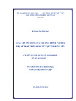 Đánh giá tác động của chương trình hỗ trợ phụ nữ phát triển kinh tế tại tỉnh hưng yên