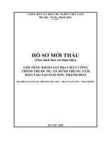 HỒ SƠ MỜI THẦU GÓI THẦU KHẢO SÁT ĐỊA CHẤT CÔNG TRÌNH THUỘC DỰ ÁN ĐTXD TRUNG TÂM ĐÀO TẠO TẠI SẦM SƠN, THANH HOÁ