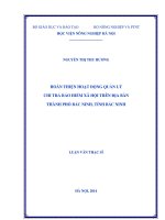 Hoàn thiện hoạt động quản lý chi trả bảo hiểm xã hội trên địa bàn thành phố bắc ninh tỉnh bắc ninh
