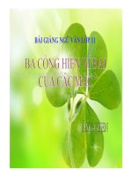 Bài giảng ba cống hiến vĩ đại của các mác ngữ văn 11