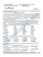 ĐỀ THI THỬ MÔN ANH VĂN Lương Văn Chánh Phú Yên năm 2015