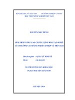 Giải pháp nâng cao chất lượng đào tạo nghề của trường cao đẳng nghề cơ điện và thủy lợi