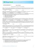 ĐỀ THI THỬ MÔN HÓA HỌC THPT 2015 KÈM LỜI GIẢI VÀ ĐÁP SỐ - ĐỀ SỐ 10