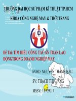 ĐỒ ÁN CÔNG NGHỆ MAY Đề Tài TÌM HIỂU CÔNG TÁC AN TOÀN LAO ĐỘNGTRONG DOANH NGHIỆP MAY