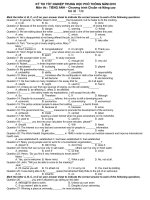 ĐỀ THI TỐT NGHIỆP THPT NĂM HỌC 2009 - 2010 (CÓ ĐÁP ÁN)