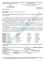 ĐỀ THI THỬ THPT QUỐC GIA MÔN ANH HAY Tùng Thiện Sơn Tây năm 2015