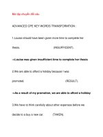 bài tập  tiếng anh về chuyển đổi câu
