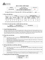 ĐỀ CƯƠNG MÔN HỌC ĐẠI HỌC HOA SEN MÔN  TOÁN CAO CẤP 013