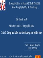 ĐỒ ÁN CÔNG NGHỆ MAY - Công tác kiểm tra chất lượng sản phẩm may