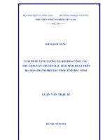 Giải pháp tăng cường xã hội hóa công tác thu gom vận chuyển rác thải sinh hoạt trên địa bàn thành phố bắc ninh tỉnh bắc ninh