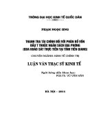 Thanh tra tài chính đối với phân bổ vốn đầu tư thuộc ngân sách địa phương (qua khảo sát thực tiễn tại tỉnh Tiền Giang)