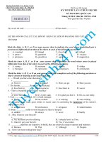 ĐỀ THI THỬ MÔN ANH VĂN Chuyên Sư phạm lần 1 năm 2015