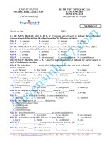 ĐỀ THI THỬ MÔN ANH VĂN  Cù Huy Cận Hà tĩnh lần 1 năm 2015