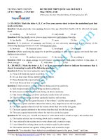 ĐỀ THI THỬ MÔN ANH VĂN Chuyên Lý Tự Trọng năm 2015