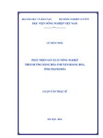 Phát triển sản xuất nông nghiệp theo hướng hàng hóa ở huyện hoằng hóa tỉnh thanh hóa