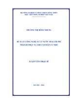 Đề xuất công nghệ xử lý nước thải chi phí thấp để phục vụ cho cụm dân cư nhỏ