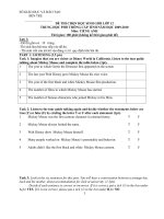 đè thi chọ học sinh giỏi tiếng anh của tỉnh bến tre