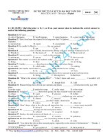 ĐỀ THI THỬ MÔN ANH VĂN Đa Phúc Hà nội năm 2015