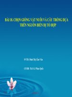 CHỌN GIỐNG VẬT NUÔI VÀ CÂY TRỒNG DỰA TRÊN NGUỒN BIẾN DỊ TỔ HỢP