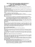 Trả lời chọn bộ câu hỏi Sinh học 9