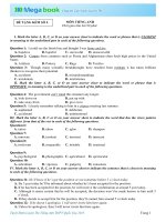 ĐỀ THI THỬ MÔN TIẾNG ANH THPT 2015 KÈM LỜI GIẢI VÀ ĐÁP SỐ - ĐỀ SỐ 4