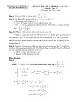 Đề Thi KSCL Học kỳ 2 (2010-2011)