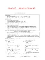 Toán 12 chuyên đề khảo sát hàm số ôn thi đại học