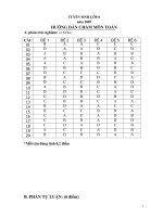 Đáp án đề học sinh giỏi Toán lớp 5 tuyển chọn vào lớp 6