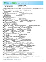 ĐỀ THI THỬ MÔN TIẾNG ANH THPT 2015 KÈM LỜI GIẢI VÀ ĐÁP SỐ - ĐỀ SỐ 7