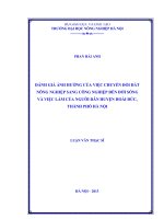 Đánh giá ảnh hưởng của việc chuyển đổi đất nông nghiệp sang công nghiệp đến đời sống và việc làm của người dân huyện hoài đức, thành phố hà nội