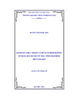 Đánh giá thực trạng và đề xuất định hướng sử dụng đất huyện vũ thư, tỉnh thái bình đến năm 2020