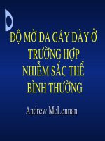 Độ mờ da gáy dày ở nhiễm sắc thể bình thường