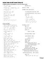 Bài tập tổng hợp phương trình mũ hay, khó qua các năm. có đáp án
