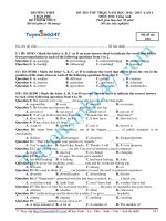 ĐỀ THI THỬ MÔN ANH VĂN Trần Phú lần 1 năm 2015