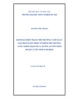 Đánh giá hiện trạng môi trường và đề xuất giải pháp giảm thiểu ô nhiễm môi trường làng nghề chạm gỗ la xuyên, xã yên ninh huyện ý yên tỉnh nam định