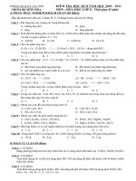 Đề thi và đáp án hóa 8-HK2 (số 01)