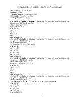 CÂU HỎI TRẮC NGHIỆM KHÁCH QUAN MÔN TOÁN 9