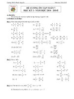 ĐỀ CƯƠNG ÔN TẬP TOÁN LỚP 7 HỌC KỲ I NĂM HỌC 2014-2015