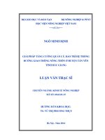 Giải pháp tăng cường quản lý bảo trì hệ thống đường giao thông nông thôn ở huyện tân yên tỉnh bắc giang