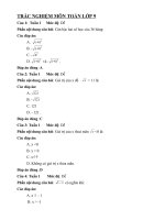 TRẮC NGHIỆM MÔN TOÁN LỚP 9