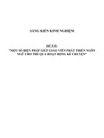 MỘT số BIỆN PHÁP GIÚP GIÁO VIÊN PHÁT TRIỂN NGÔN NGỮ CHO TRẺ QUA HOẠT ĐỘNG kể CHUYỆN