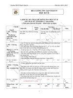 ĐỀ CƯƠNG ÔN TẬP TOÁN LỚP 9 HỌC KỲ II NĂM HỌC 2014-2015