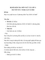 BỘ ĐỀ KIỂM TRA MÔN NGỮ VĂN LỚP 11-CÓ HƯỚNG DẪN