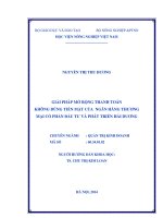 Giải pháp mở rộng thanh toán không dùng tiền mặt của ngân hàng thương mại cổ phần đầu tư và phát triển hải dương