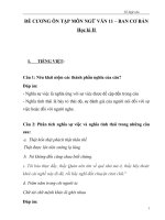 ĐỀ CƯƠNG ÔN TẬP MÔN NGỮ VĂN 11 – BAN CƠ BẢN- HỌC KỲ II