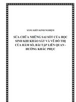 SKKN  sửa chữa những sai sót của học sinh khi khảo sát và vẽ đồ thị của hàm số, bài tập liên quan hướng khắc phục
