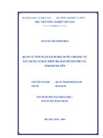 Quản lý vốn ngân sách nhà nước cho đầu tư xây dựng cơ bản trên địa bàn huyện phù cừ, tỉnh hưng yên