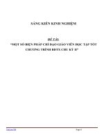 MỘT số BIỆN PHÁP CHỈ đạo GIÁO VIÊN học tập tốt CHƯƠNG TRÌNH BDTX CHU kỳ II”