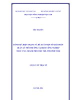 Đánh giá hiện trạng và đề xuất một số giải pháp quản lý môi trường tại khu công nghiệp thụy vân, thành phố việt trì, tỉnh phú thọ