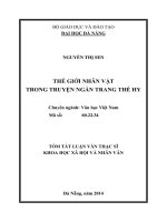 Thế giới nhân vật trong truyện ngắn Trang Thế Hy
